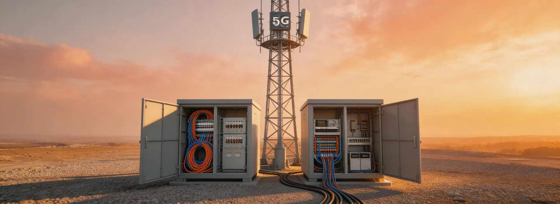Rittal telecom cabinet deployed at a 5G cell tower site